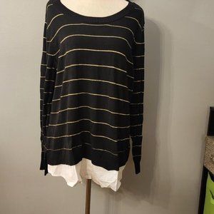 Basic Editions | Tops | Basic Editions Blackgold Layered Look Top X ...